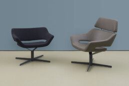 armchair steel framework swivel chairs