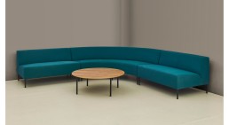 curved corner sofa & round table